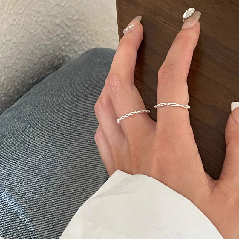 خاتم VENTFILLE من الفضة الإسترلينية عيار 925 على شكل قلب حب مفرغ للنساء والفتيات، مجوهرات كورية أنيقة للغاية، هدية دروبشيبينغ
