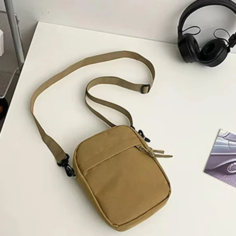 Men's Bag, Available in Single Shoulder or Cross-Body Design, Suitable for Daily Use During School. Made of Nylon Material.