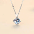 New 2ct Moissanite 925 Sterling Silver Necklace Pendant Chain Fine Jewelry for Woman Wedding Sparkling Classic Party Fashion