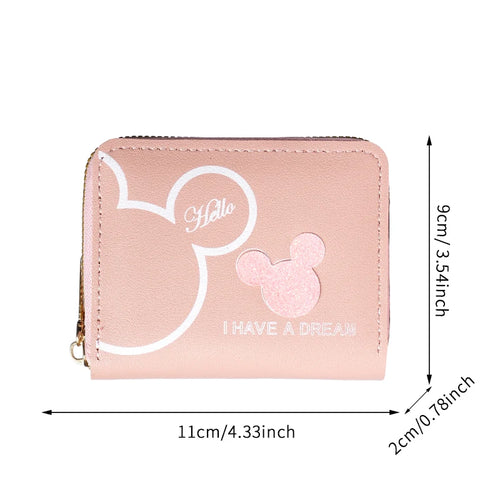 2024 new Japanese and Korean cute cartoon short wallet female mini large-capacity portable student zipper coin purse